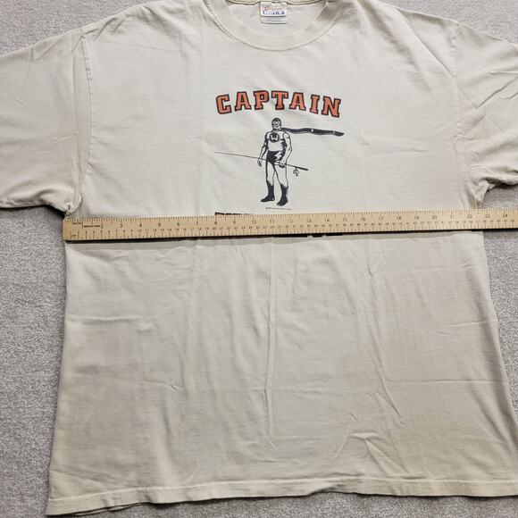 Vintage Captain Walleye Fishing T-Shirt Men’s XL Distressed Graphic Tee Hanes - Picture 4 of 6